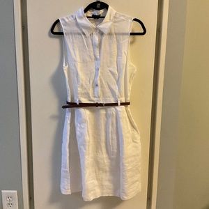 White Belted Dress